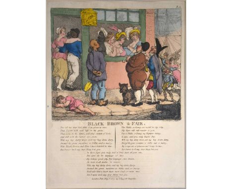 Thomas Rollonson, Black, Brown and Fair, hand-coloured etching, 28x21cm.Qty: 1