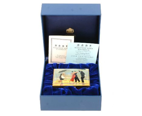 Halcyon Days, inspired by Jack Vettriano, The Singing Butler enamel box, ltd ed 31/350, with CoA, in original boxCondition re