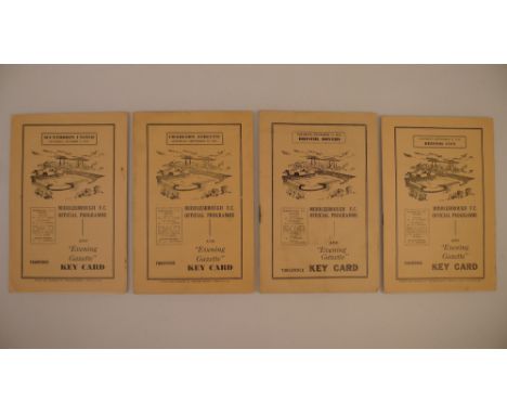4 x Middlesbrough 1954-59 football programmes, Vs Bristol Rovers Dec 11 1954, Vs Scunthorpe United Oct 3 1959, Vs Charlton At