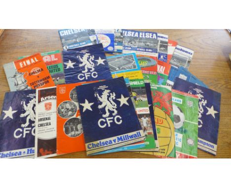 A selection of Chelsea Football Program's including the 1967 F.A. Cup Final against Tottenham and the 1970 F.A. Cup final aga