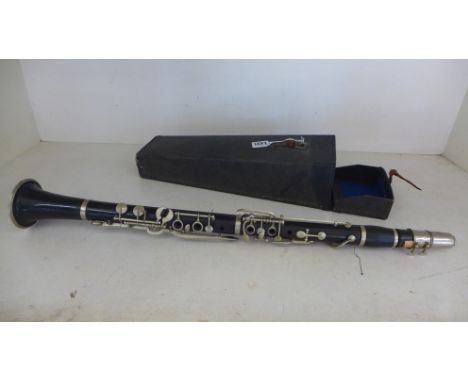 A two piece clarinet in case - in need of work