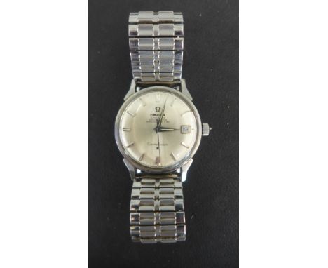 Omega gents stainless steel Constellation wristwatch automatic chronometer with calendar 35mm wide including winder with asso