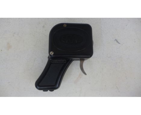 ERAC - a pistol type detective Camera with fixed focus meniscus lens - 18mm x 18mm exposure on 20mm roll film, film advanced 