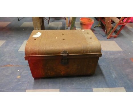 A Metal Travelling Trunk, 60cm Wide 
