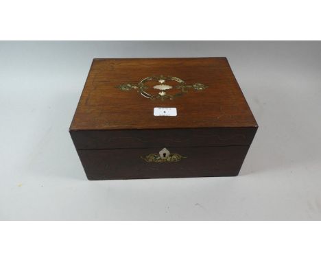 A 19th Century Mother of Pearl Inlaid Work Box, 30cm Wide 