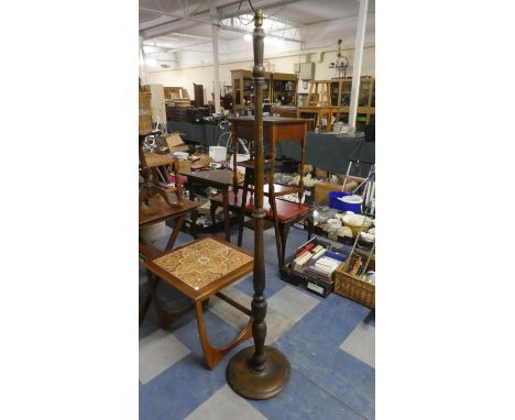 An Edwardian Turned Wooden Standard Lamp 