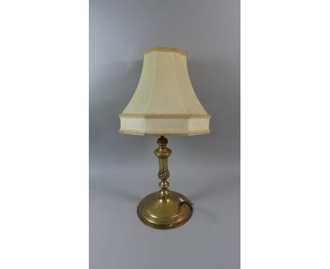 A Brass Table Lamp and Shade 