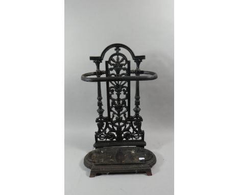 A Reproduction Cast Metal Stick Stand, 51cm High 