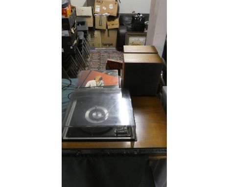 A Vintage Music Centre and Collection of 33rpm Records 