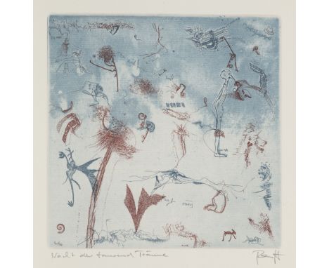 Ostdeutsche Kunst - - Thomas Ranft.  (1945 Königsee -  lebt in Chemnitz). Reflexionen II. Titelblatt mit Selbstporträt (Radie