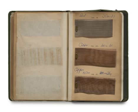 Musterbuch - Metallwaren - - Samples (Deckeltitel). Musterbuch mit 24 Metallmustern. Wahrscheinlich England, um 1900. 5 Bll. 