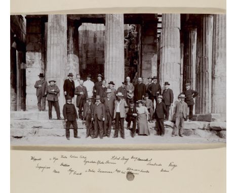 Friedrich von Duhn. Sammlung von 2 OPhotographien, 2 Postkarten u. 5 Dokumenten die 4. Studienreise badischer Philologen unte