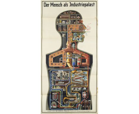 Fritz Kahn. Das Leben des Menschen. 5 Bde. Mit zahlr. tls. farb. Tafeln, zahlr. Abb. im Text und dem dazugehörigen Faltplakat