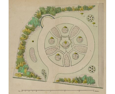 Botanik - Gartenbau - - Rudolf E. Clemen. Muster-Zeichnungen zu Blumengärten und Blumenplätzen. Mit 30 teils kolor. lithogr. 