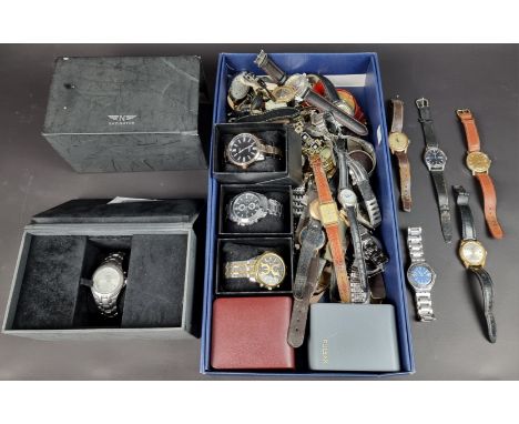 A large group of wristwatches; to include examples by Certina, Seiko, Swatch and Navigator.