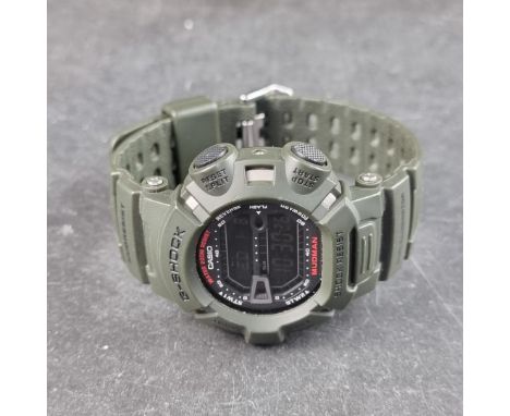 A green Casio 'G-Shock Mudman' quartz wristwatch, 45mm, Ref. 3031 G-9000, on original strap.