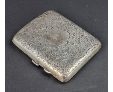 A silver cigarette case, by J C, Birmingham&nbsp; 1911, 8.8cm long, gross weight 100g.