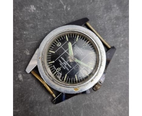 A vintage Sicura 'Cardinal Navy 400' stainless steel manual wind wristwatch, 40mm, Cal. Sic 47,&nbsp;(lacking bezel and strap