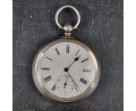A Victorian silver open face key wind pocket watch,&nbsp;51mm, by J W Benson, London 1885.