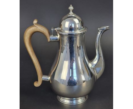 A silver baluster coffee pot,&nbsp;by Mappin &amp; Webb, London 1926, 23cm high, gross weigh 715g.