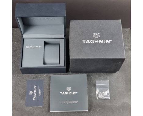 A circa 2018 Tag Heuer wristwatch box;&nbsp;to include two spare links measuring 18.5mm wide; warranty card; instruction manu