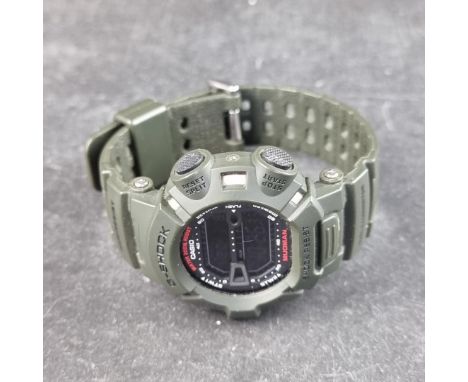 A green Casio 'G-Shock Mudman' quartz wristwatch, 45mm, Ref. 3031 G-9000, on original strap.
