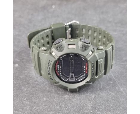 A green Casio 'G-Shock Mudman' quartz wristwatch, 45mm, Ref. 3031 G-9000, on original strap.
