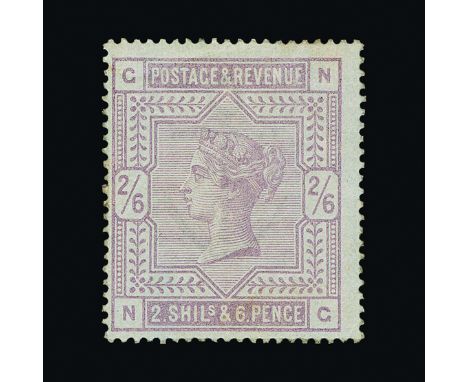 Great Britain - QV (surface printed) : (SG 175) 1883-84 blued paper 2s6d lilac, NG, off-centre to SW, light gum bends, fine m