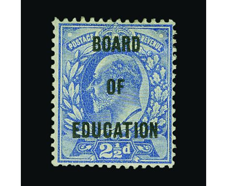 Great Britain - Officials : (SG O85) 1902-04 BOARD OF EDUCATION 2½d ultramarine, small corner gum crease, h/r, fresh m.m.  PT