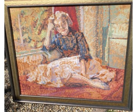 A large 20th cent oil on board portrait&nbsp;