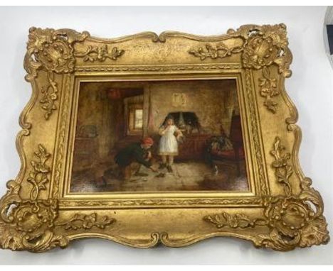 Robert W Wright fl 19th cent Oil on panel "target Practice"&nbsp;
