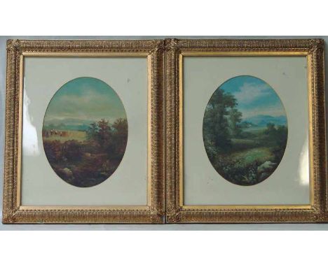 R Marshall (British 19th century), The Harvest, signed oil on board and another by the same hand A Summer Landscape, 30cm by 