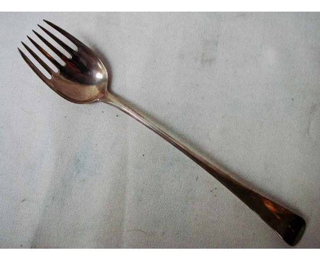 A George III silver serving fork for William Bateman London 1800, 31cm long, 4.82oz