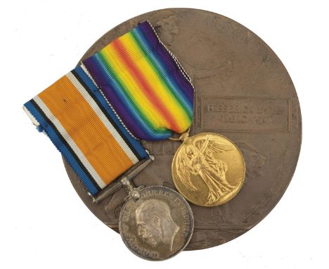 A First War Death Plaque to the Welch Regiment, to Private Frederick James Merchant No. 44539, Killed on 24th of March 1918, 