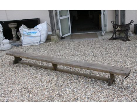 Vintage Pine School Gym Bench, 334cms long x 30cms high