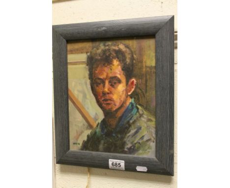 Oil on Board Portrait of a Young Man signed MCC 98