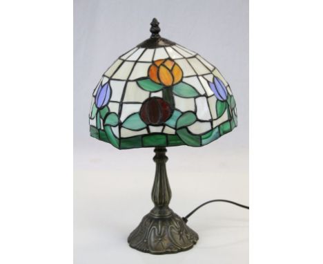 Table Lamp with Tiffany Style Shade, 42cms high