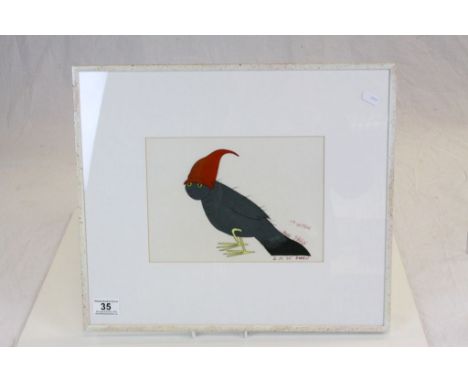 Framed &amp; glazed hand drawn Art Film Cel, signed "Baden"
