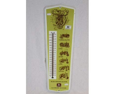 John Deere Advertising Enamel Wall Thermometer