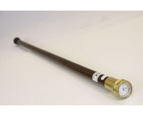 Walking Stick with a Brass Handle set with a clock