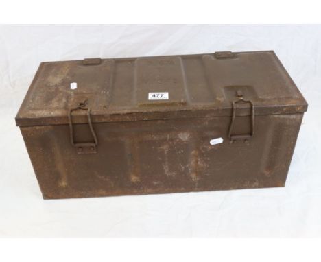 A World War Two Metal Ammunition Box Dated 1945.