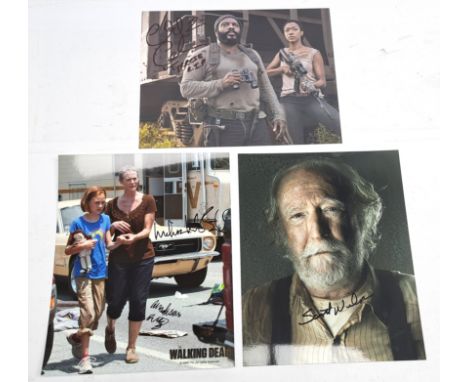 The Walking Dead signed 8"x10" photos x3, to include Melissa McBride (Carol Peletier) and Madison Lintz (Sophia Peletier), Ch