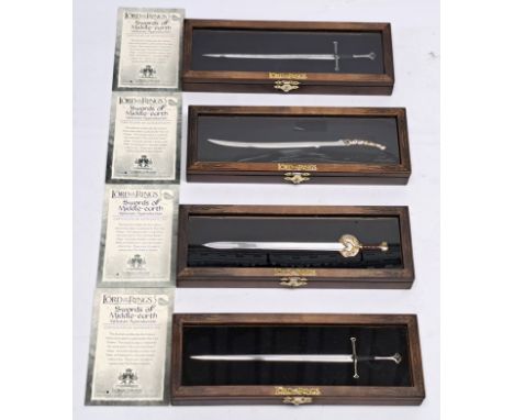 The Noble Collection The Lord of the Rings Swords of Middle-Earth Miniature Reproduction Collector Edition Letter Openers x4,
