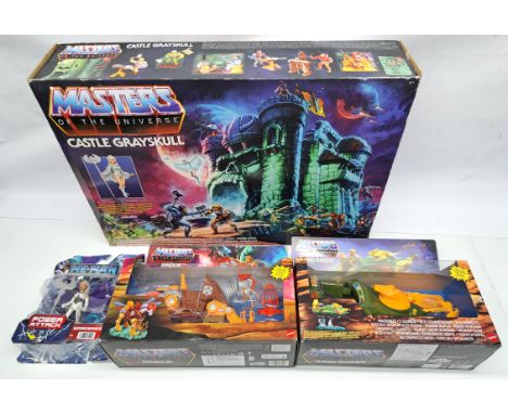 Mattel Masters of the Universe Origins (2020s) Castle Greyskull with sealed Windraider & Stridor in mixed lot. Condition Good