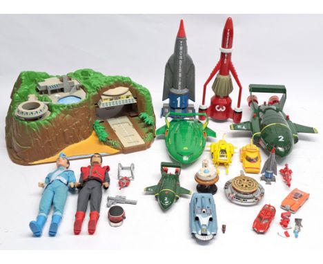 Quantity of Thunderbirds and Captain Scarlet related loose vehicles, playsets, large scale figures, Fair Plus to Good Plus, u