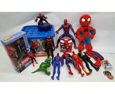 Assortment of Marvel Spider-Man action figures & collectibles inc Itsy Bitsy Spider-Man, with sealed Vivid Imaginations Capta