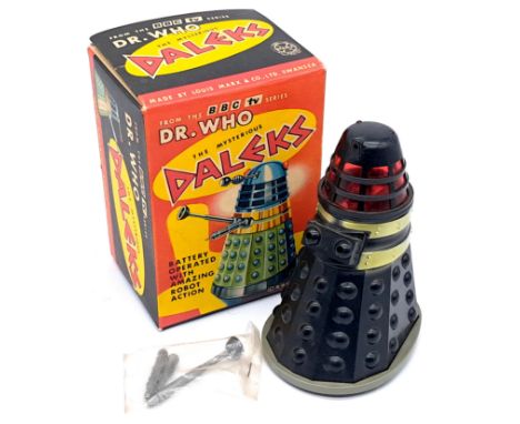 Marx Vintage Doctor Who The Mysterious Daleks battery operated robot action Dalek, Good Plus, within Good packaging, with ins