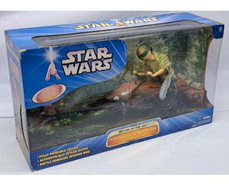 Hasbro Star Wars Princess Leia on Speeder Bike Return of the Jedi 2003 12 inch scale Action Figure. Packaging condition good 