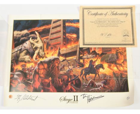 Dynamic Forces Greg &amp; Tim Hildebrandt Siege II signed lithograph print, Limited Edition of 10,000, with certificate, Good