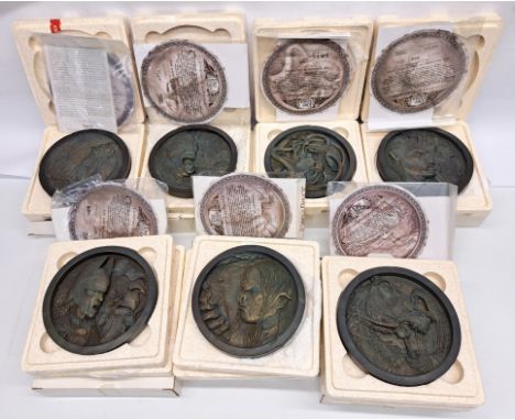 Sideshow Weta Lord of the Rings limited edition medallions (x7) Plaques with Certificates of Authenticity. Condition Excellen